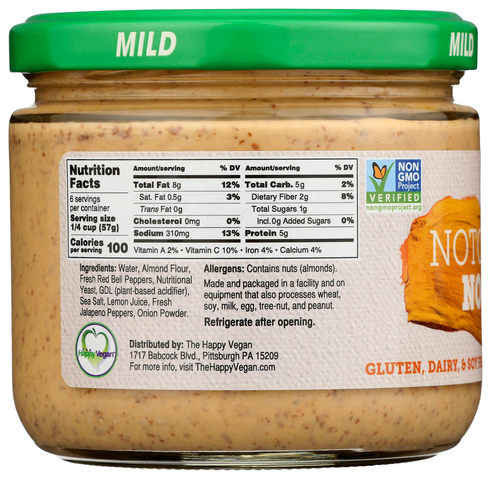 The Happy Vegan: Notcho Nocheez Almond Spread With Lemon Tangy Cheez Dip, 12 Oz