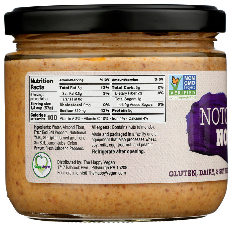 The Happy Vegan: Notcho Nocheez Almond Spread Classic Cheez Dip, 12 Oz