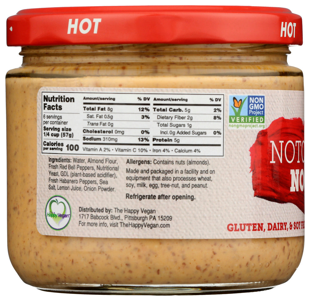 The Happy Vegan: Notcho Nocheez Almond Spread With Habanero Hot Cheez Dip, 12 Oz