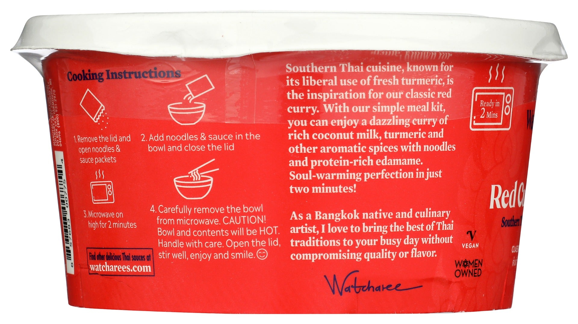 Watcharees: Thai Red Curry Noodle Bowl, 9.88 Oz