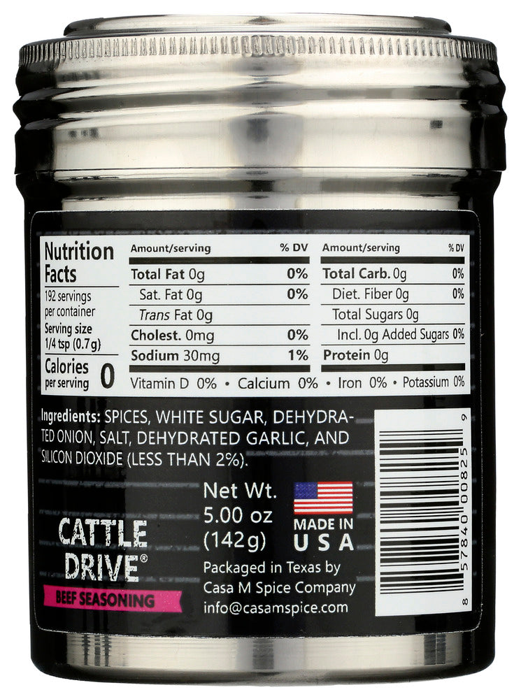 Casa M Spice: Cattle Drive Beef Seasoning Stainless Shaker, 5 Oz