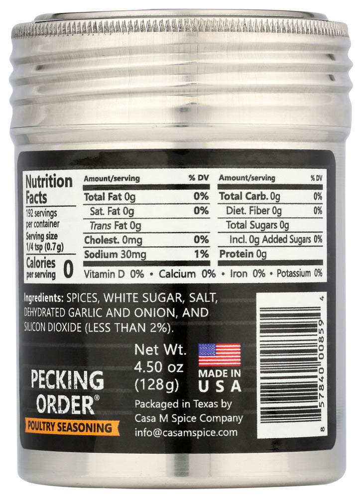 Casa M Spice: Seasoning Shaker Poultry, 4.5 Oz