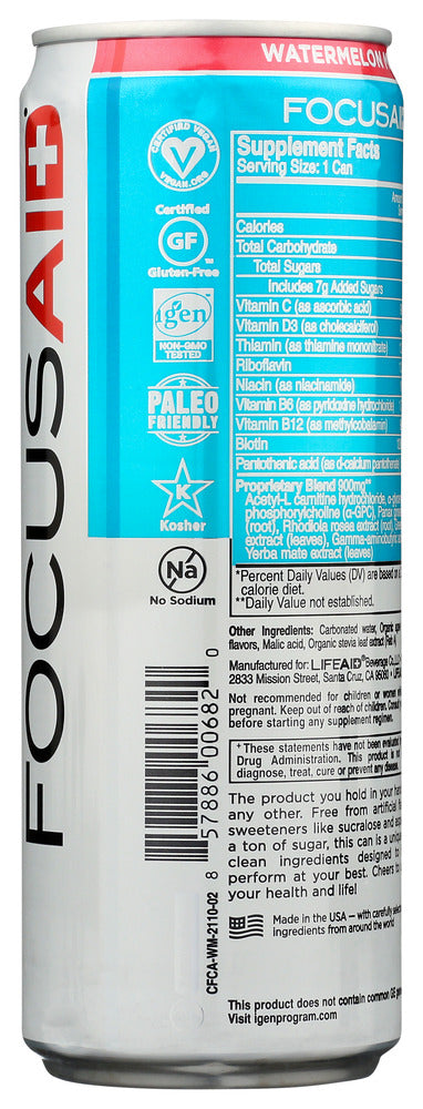 Lifeaid Beverage: Focusaid Watermelon, 12 Fo