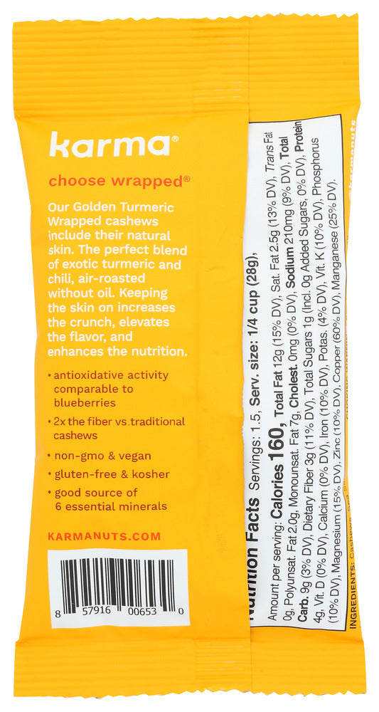 Karma: Golden Turmeric Wrapped Cashews, 1.5 Oz