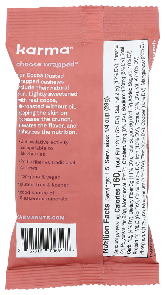 Karma: Cocoa Dusted Wrapped Cashews, 1.5 Oz