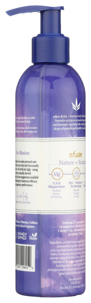 Nfuse: Lavender Topical Magnesium Lotion Relax Restore, 8 Oz