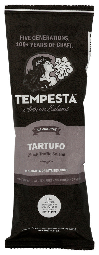 Tempesta Artisan Salami: Tartufo Black Truffle, 5.5 Oz