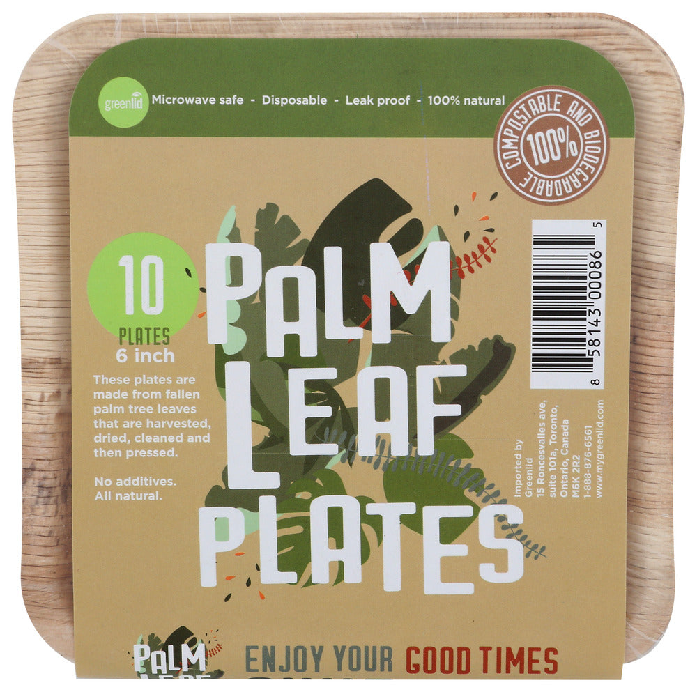 Greenlid: Palm Leaf Tableware, 10 Pk