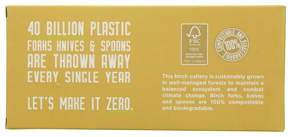 Greenlid: Compostable Birch Cutlery, 24 Pk