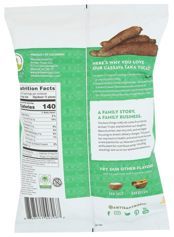 Artisan Tropic: Jalapeno Cassava Strips, 4.5 Oz