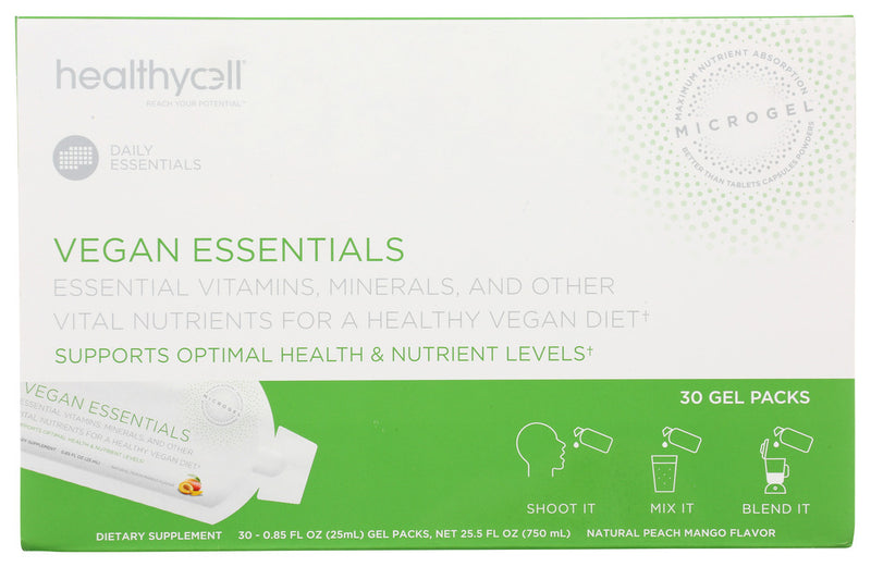 Healthycell: Vegan Essentials Peach Mango Flavor, 30 Do