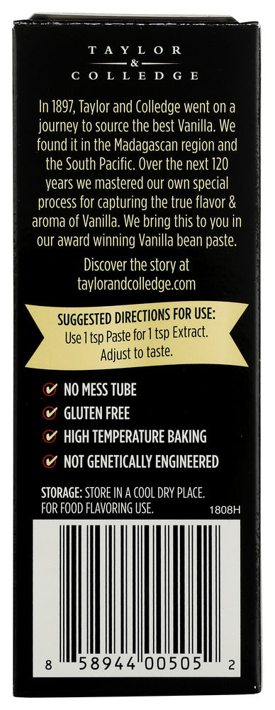 Taylor & Colledge: Organic Vanilla Bean Paste With Seeds, 1.7 Oz