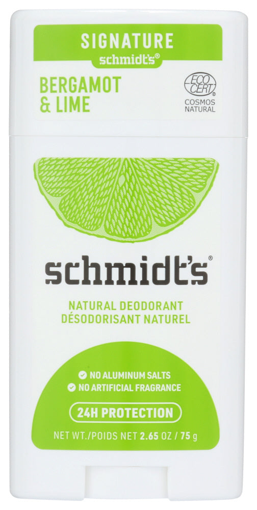 Schmidts: Bergamot Lime Deodorant Stick, 2.65 Oz