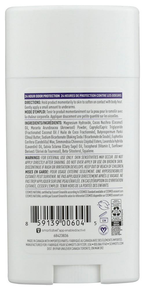 Schmidts: Lavender Sage Deodorant Stick, 2.65 Oz