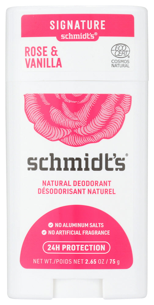 Schmidts: Rose Vanilla Deodorant Stick, 2.65 Oz