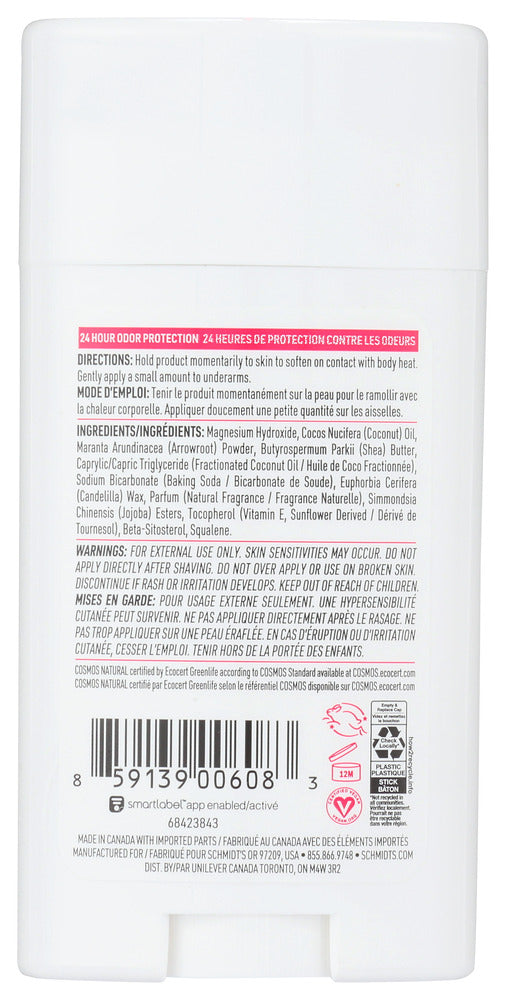 Schmidts: Rose Vanilla Deodorant Stick, 2.65 Oz