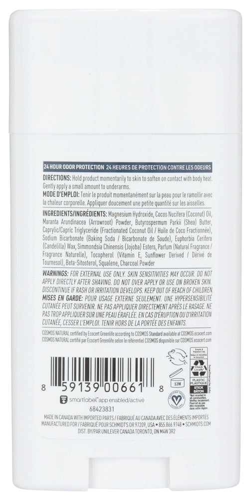 Schmidts: Charcoal Magnesium Deodorant Stick, 2.65 Oz