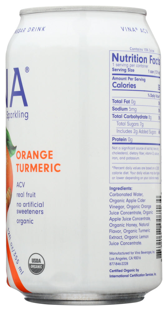 Vina: Orange Turmeric Apple Cider Vinegar, 12 Fo