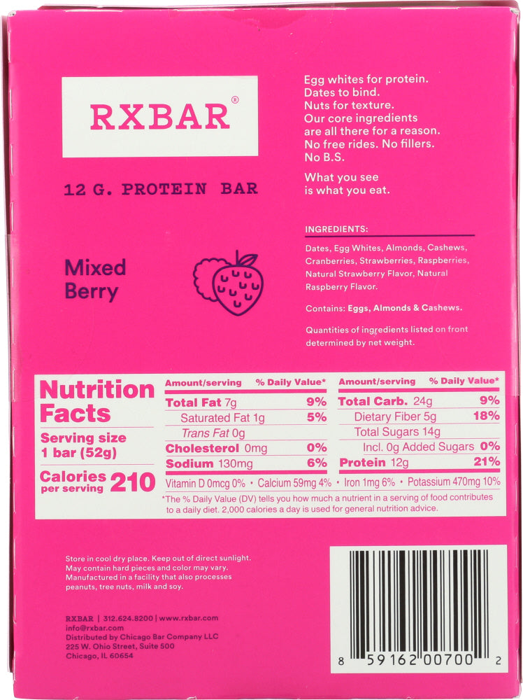 Rxbar: Mixed Berry Protein Bars 4Pack, 4 Pk