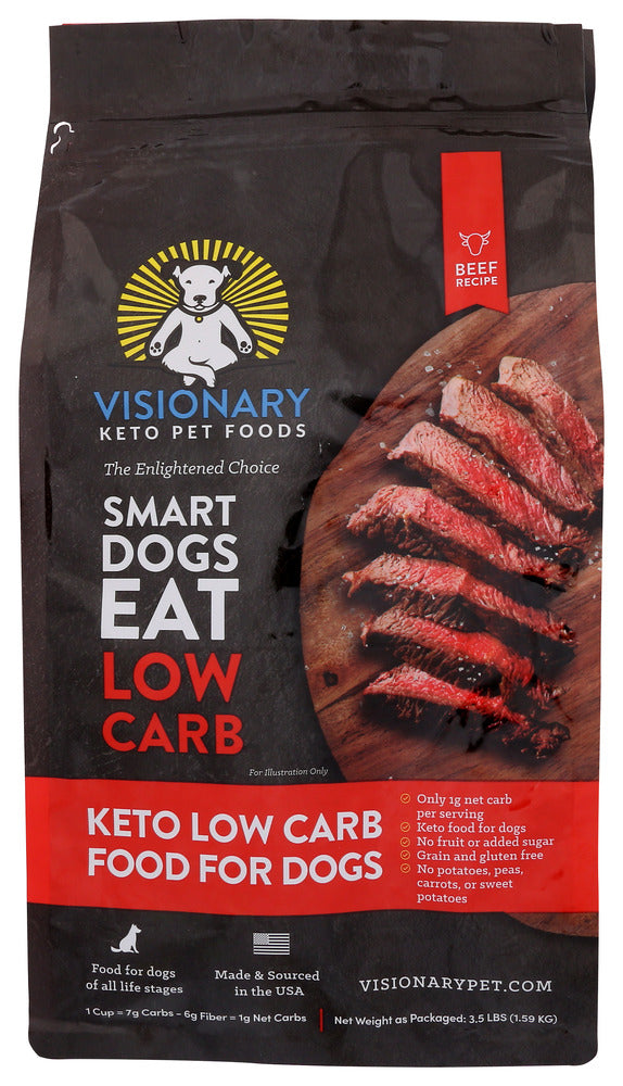 Visionary Pet Foods: Beef Keto Low Carb Food For Dogs, 3.5 Lb