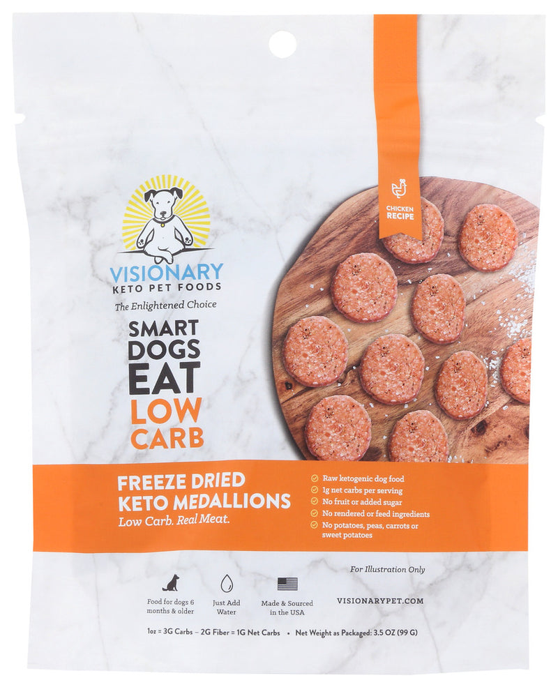 Visionary Pet Foods: Freeze Dried Chicken Keto Medallions, 3.5 Oz