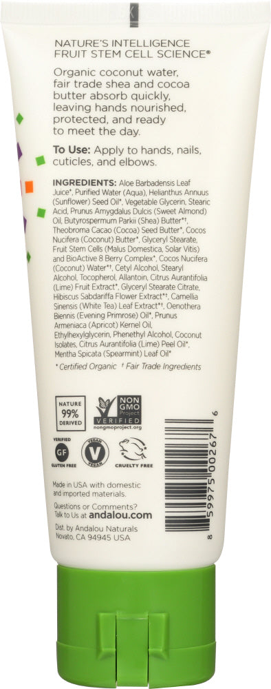 Andalou Naturals: Hand Cream Lime Blossom, 3.4 Oz