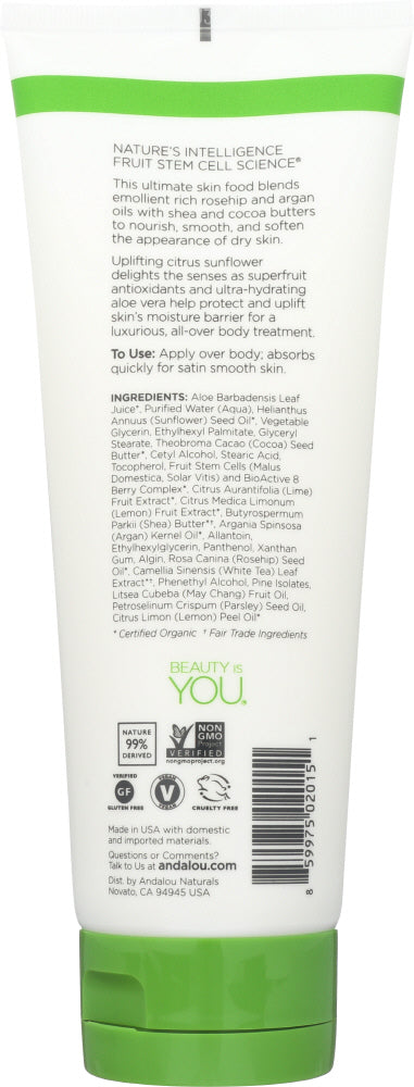 Andalou Naturals: Uplifting Body Lotion Citrus Sunflower, 8 Oz