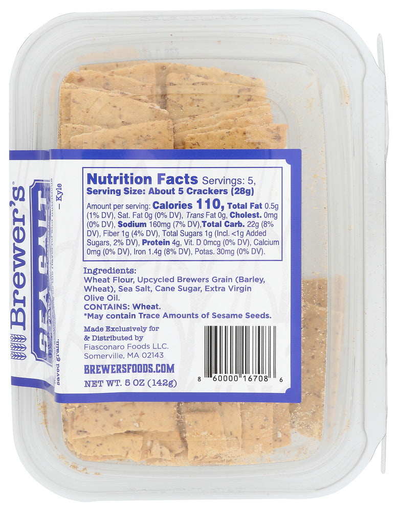 Brewers Crackers: Flatbreads Sea Salt, 5 Oz