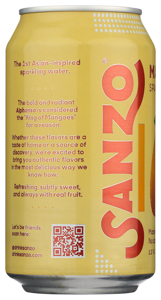 Sanzo: Mango Alphonso Sparkling Water, 12 Fo