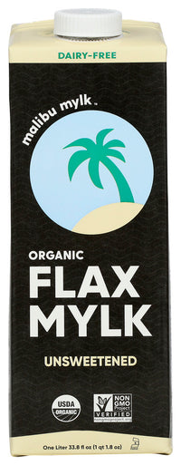 Malibu Mylk: Unsweetened Organic Flax Milk, 33.8 Fo