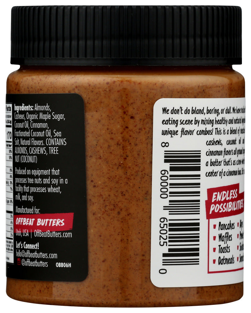 Off Beat Butters: Cinnamon Bun Nut Butter, 12 Oz