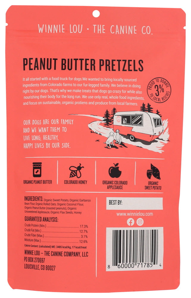 Winni Lou- The Canine Co: Pretzels Peanut Butter, 4 Oz