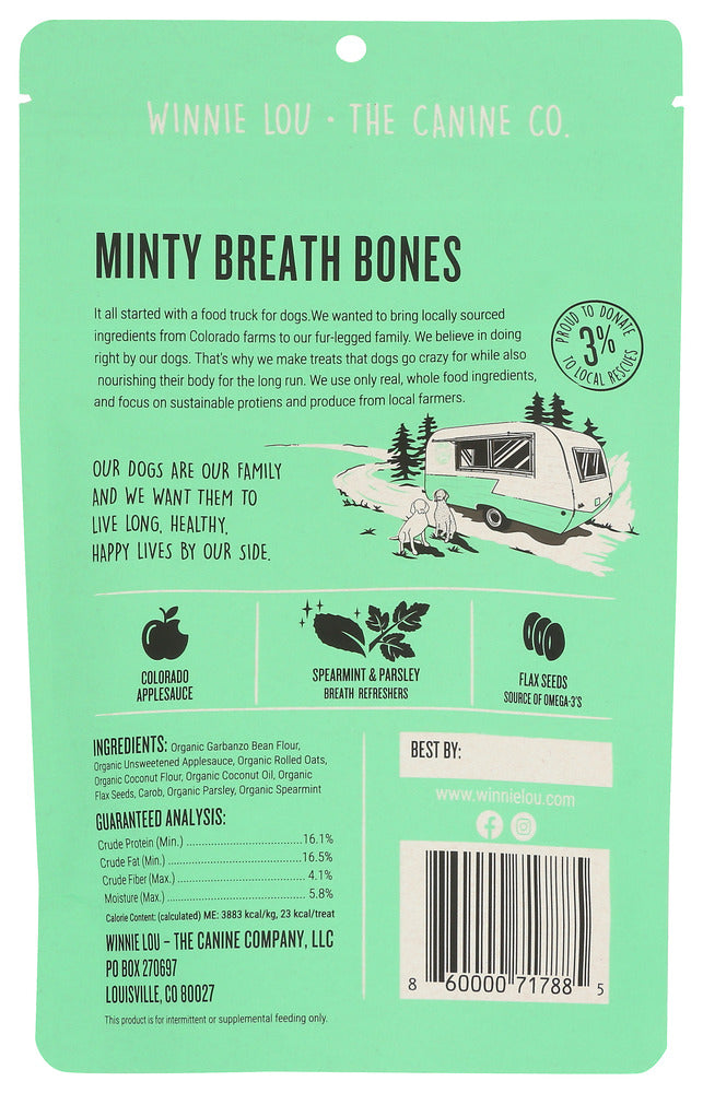 Winni Lou- The Canine Co: Breath Bones Minty, 4 Oz