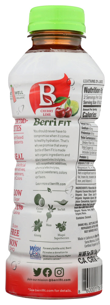 Berri Fit: Organic Cherry Lime Flavored Beverage, 16 Fo