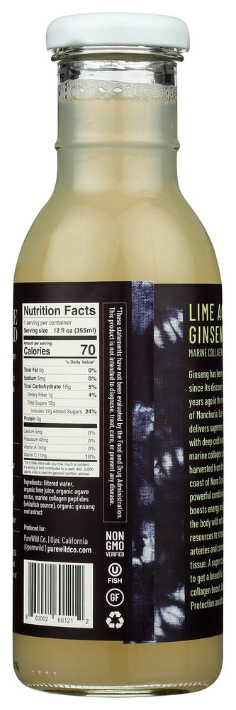 Purewild Co: Lime Agave Ginseng, 12 Fo