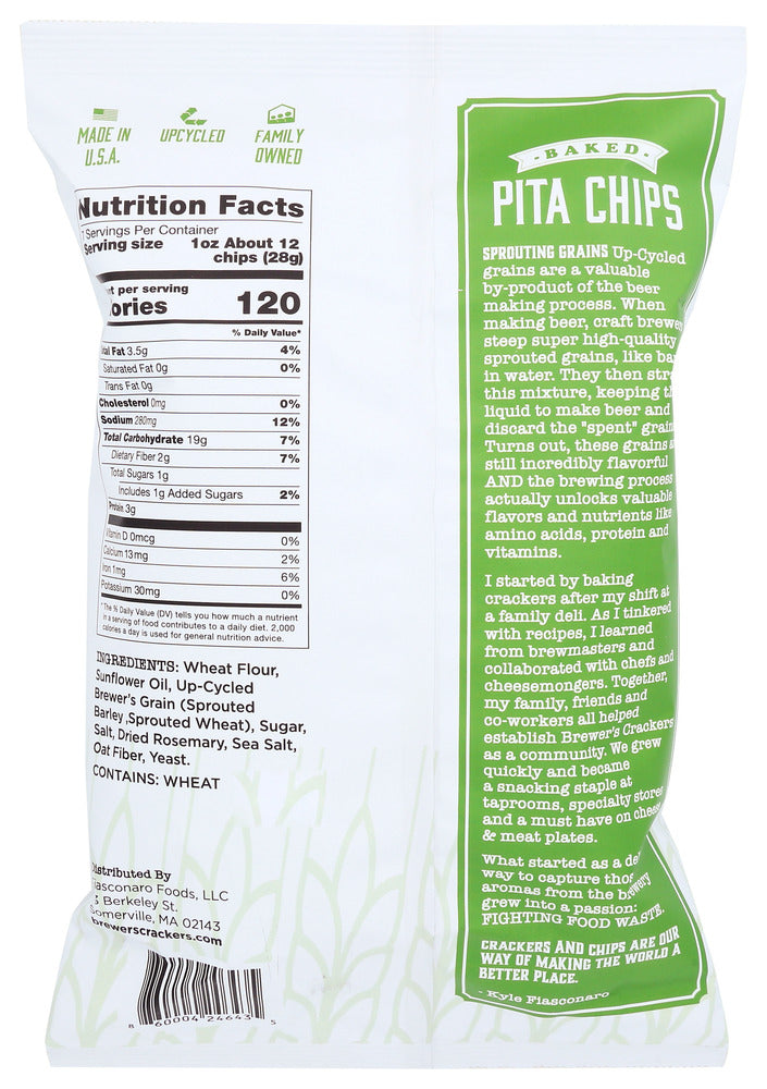 Brewers Crackers: Pita Chips Rosemary, 7 Oz