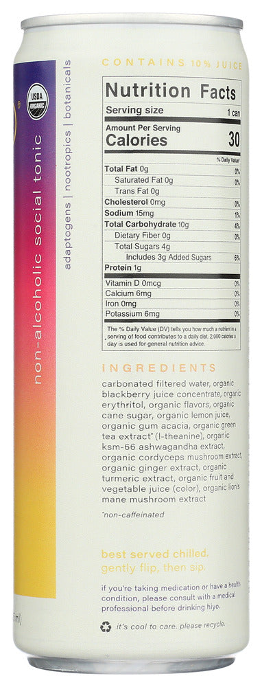 Hiyo: Seltzer Blackberry Lemon, 12 Fo