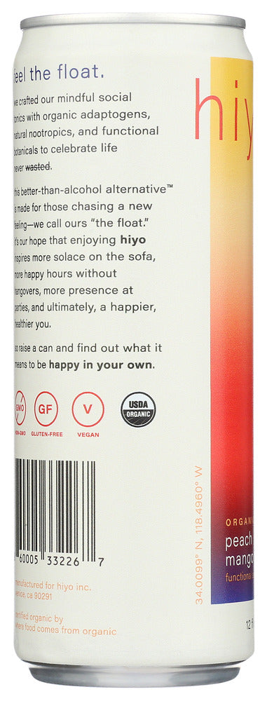 Hiyo: Seltzer Peach Mango, 12 Fo