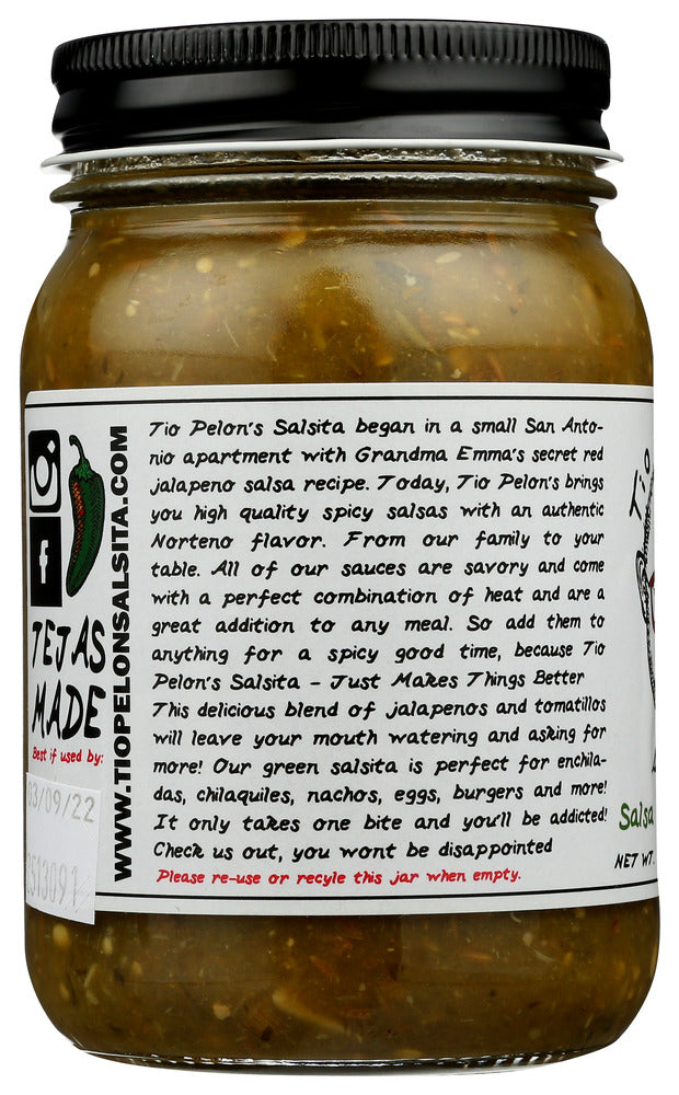 Tio Pelons Salsita Inc: Salsa Tomatillo, 16 Oz