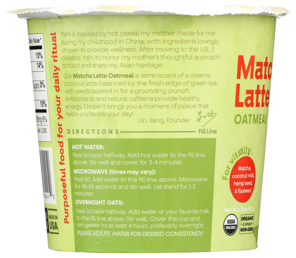 Yishi: Oatmeal Matcha Latte, 1.76 Oz