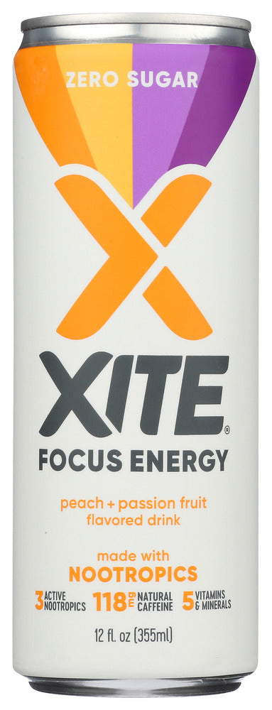 Xite Energy: Peach Passionfruit Flavored Drink, 12 Fo