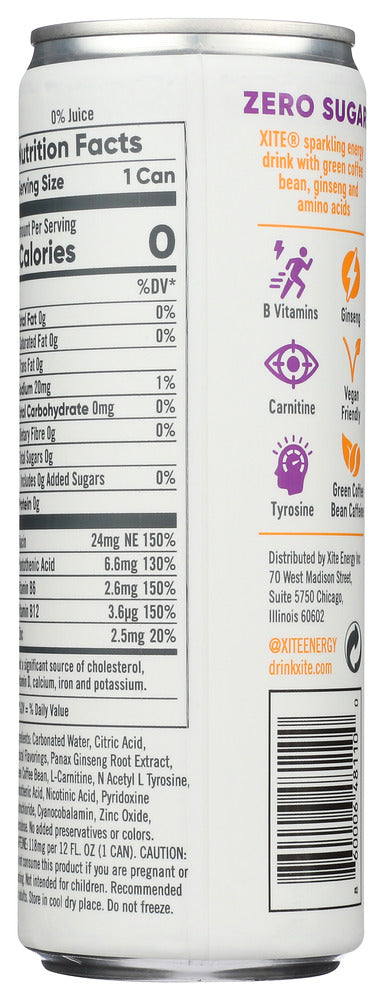 Xite Energy: Peach Passionfruit Flavored Drink, 12 Fo