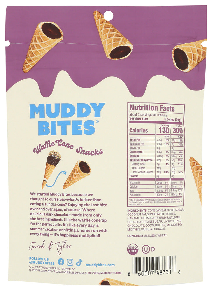 Muddy Bites: Snck Wflcn Dark Chocolate, 2.33 Oz