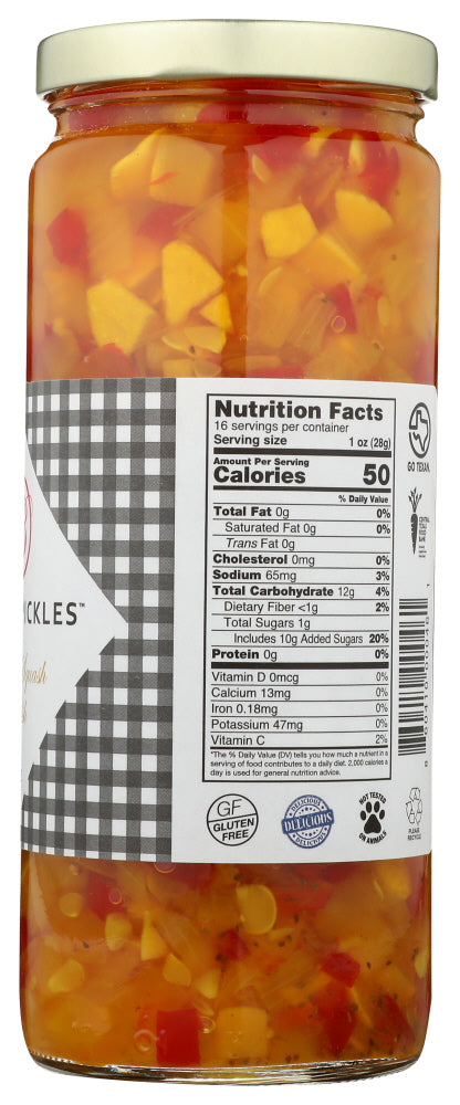 Basias Pickles: Yellow Squash Relish Pickles, 16 Oz