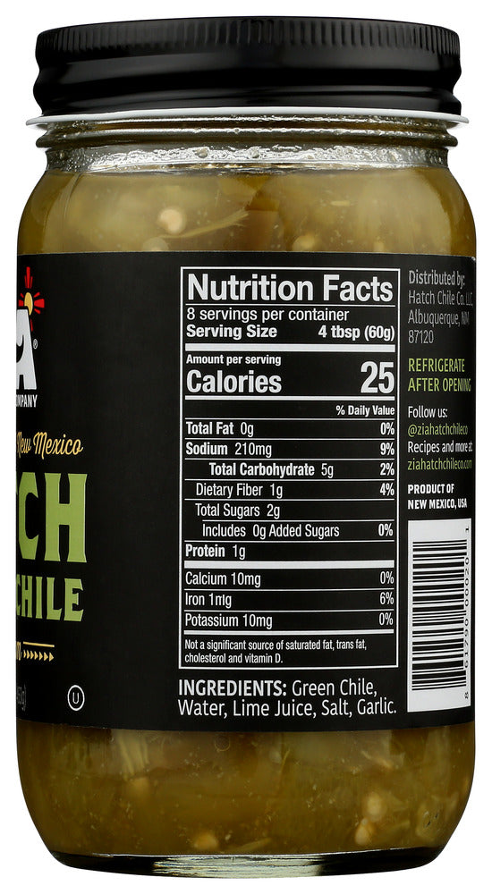 Zia Hatch Chile Company: Hatch Green Chile Medium, 16 Oz