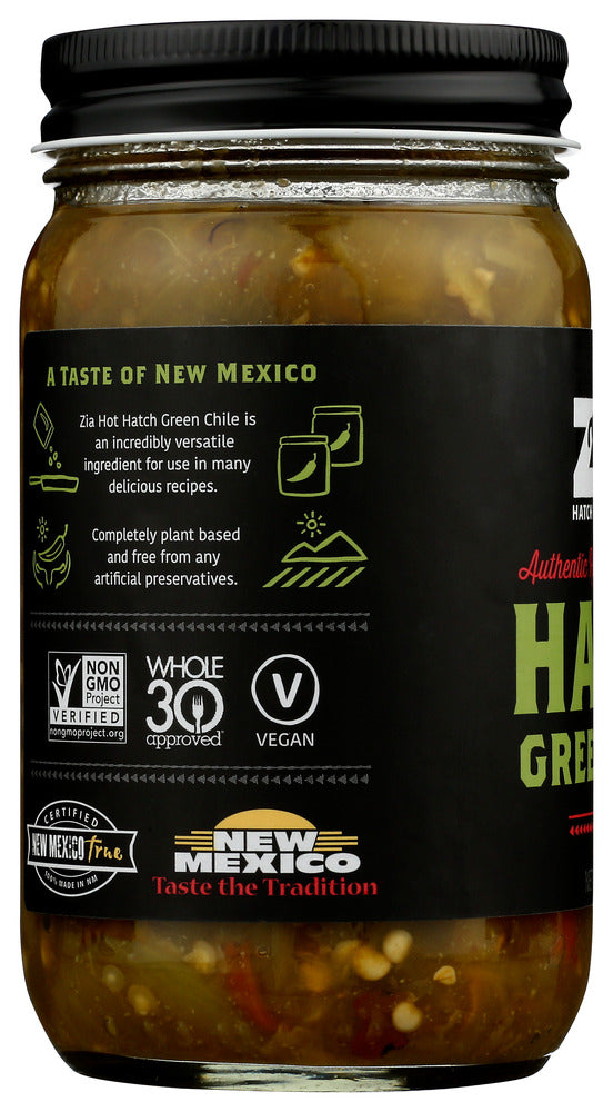 Zia Hatch Chile Company: Hatch Green Chile Hot, 16 Oz