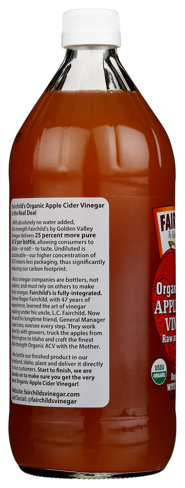 Fairchilds: Vinegar Apple Cider Org, 32 Oz