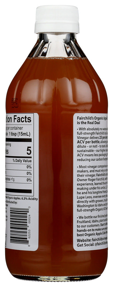 Fairchilds: Vinegar Apple Cider Org, 16 Oz