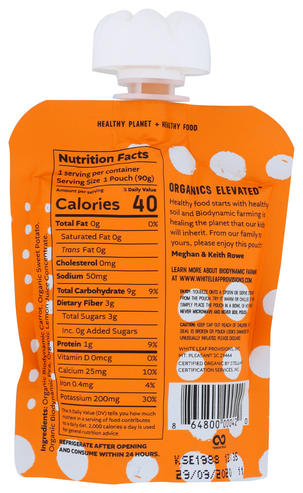 White Leaf Provisions: Baby Food Carrt Swt Ptato, 90 Gm