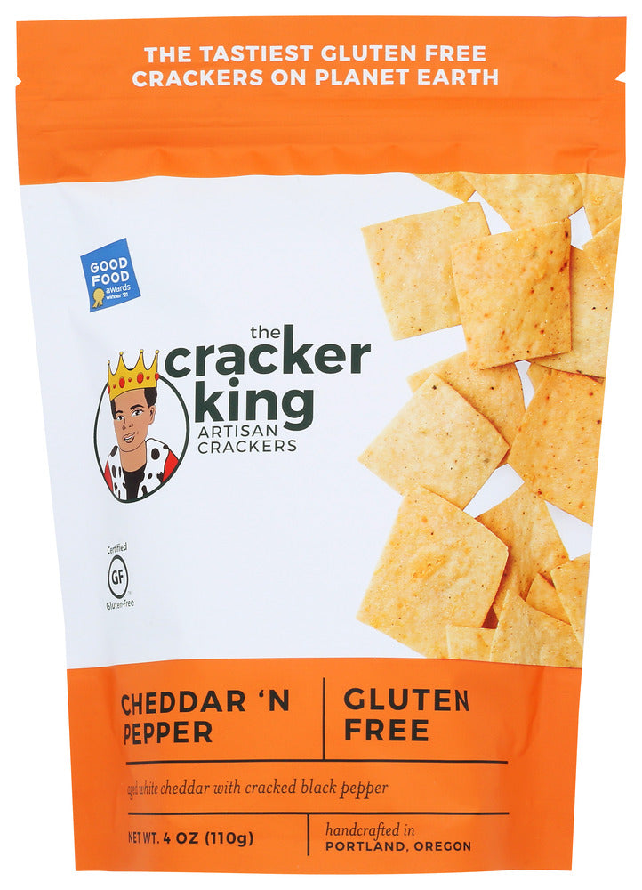 The Cracker King: Cheddar N Pepper Crackers, 4 Oz